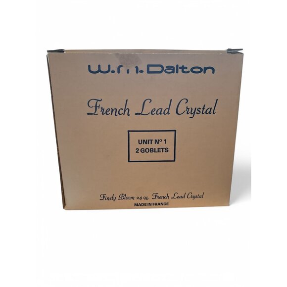 VTG W.M. Dalton 24% French Lead Crystal Goblets Set Of 2 Finely Blown Unit No 1 - Picture 5 of 5